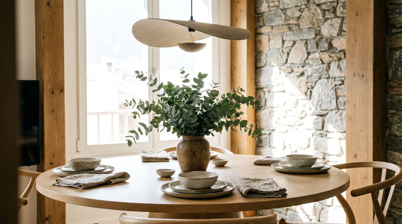 Menjador preparat per a la venda amb home staging
