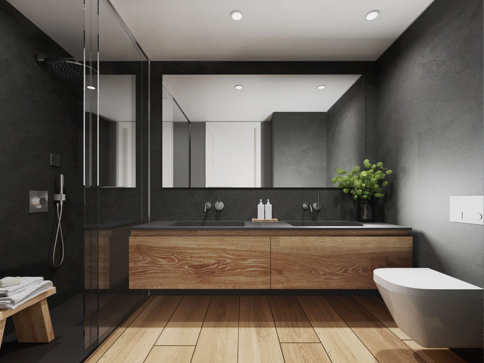 Baño con ducha de lluvia