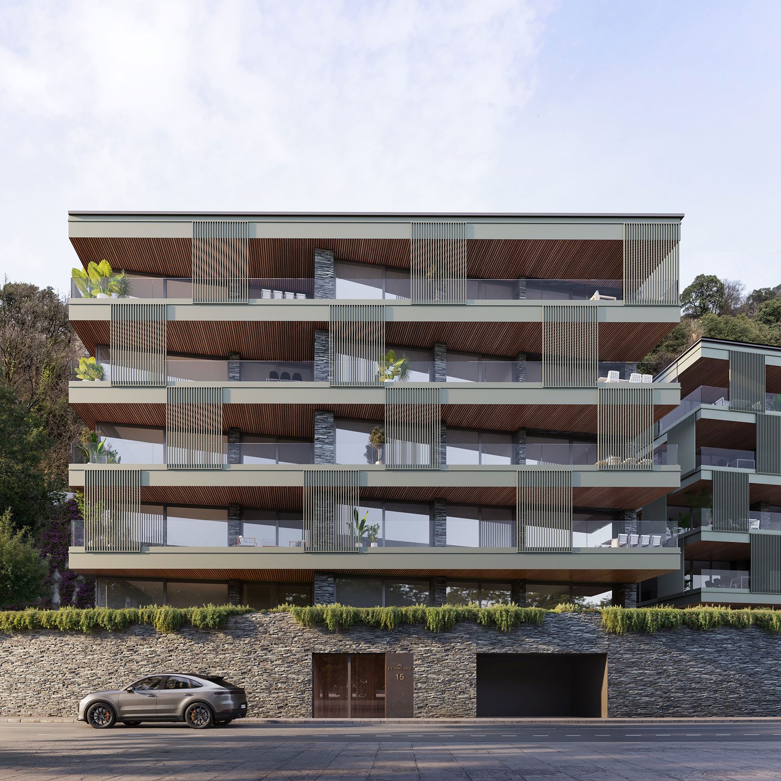 Fachada de uno de los edificios de L'Étang Salé en Escaldes-Engordany